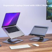  Dock Station como Suporte Ajustável para Notebook 9 em 1 USB-C 