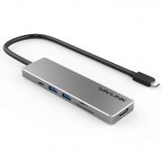 Hub USB-C 7 em 1 de Alumínio com Alimentação 100W, HDMI, SD e Micro SD, WL-UHP3407 Wavlink